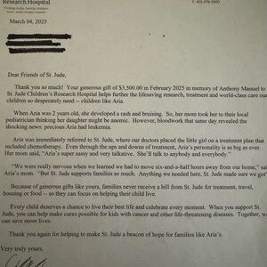 St. Jude's Research Hospital Donation Letter